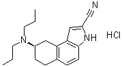 结构式 CAS# 149654-41-1, (8R)-8-(二丙基氨基)-6,7,8,9-四氢-3H-苯并[e]吲哚-2-甲腈单盐酸盐