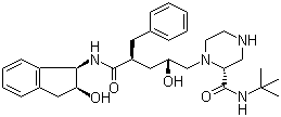 [1(1S,2R),5(S)]-2,3,5-Trideoxy-N-(2,3-dihydro-2-hydroxy-1H-inden-1-yl)-5-[2-[[(1,1-dimethylethyl)amino]carbonyl]-1-piperazinyl]-2-(phenylmethyl)-D-erythro-pentonamide molecular structure (CAS 150323-38-9)