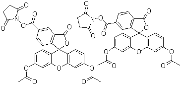 5-Carboxyfluorescein diacetate N-succinimidyl ester molecular structure (CAS 150347-59-4)