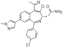structure of CAS# 1505453-59-7, (4S)-6-(4-Chlorophenyl)-1-methyl-8-(1-methyl-1H-pyrazol-4-yl)-4H-isoxazolo[5,4-d][2]benzazepine-4-acetamide