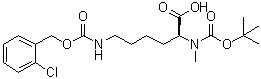 structure of CAS# 151012-17-8, N6-[[(2-Chlorophenyl)methoxy]carbonyl]-N2-[(1,1-dimethylethoxy)carbonyl]-N2-methyl-L-lysine