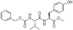 结构式 CAS# 15149-72-1, N-苄氧羰基-L-缬氨酰基-L-酪氨酸甲酯