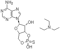 结构式 CAS# 151837-09-1, (R)-腺苷 环3',5'-(硫代磷酸氢酯)三乙胺盐