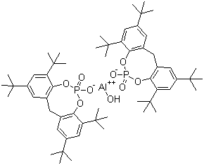 结构式 CAS# 151841-65-5, 2,2'-亚甲基-双(4,6-二叔丁基苯基磷酸)碱式铝