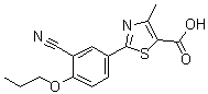 结构式 CAS# 1530308-87-2, 2-(3-氰基-4-丙氧基苯基)-4-甲基-5-噻唑羧酸