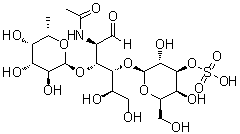 O-6-Deoxy-alpha-L-galactopyranosyl-(1→3)-O-[3-O-sulfo-beta-D-galactopyranosyl-(1→4)]-2-(acetylamino)-2-deoxy-D-glucose molecular structure (CAS 153153-62-9)