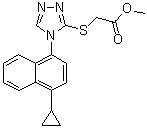 structure of CAS# 1533519-85-5, Methyl 2-[[4-(4-cyclopropylnaphthalen-1-yl)-4H-1,2,4-triazol-3-yl]thio]acetate