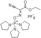 结构式 CAS# 153433-21-7, PyOxim; 氰基(羟基亚氨基)醋酸乙酯基-O2]三-1-吡咯烷基鏻六氟磷酸盐