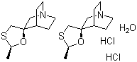 structure of CAS# 153504-70-2, Cevimeline hydrochloride hemihydrate;(+/-)-cis-2-Methylspiro[1,3-oxathiolane-5,3'-quinuclidine] hydrochloride hemihydrate; (2R,5R)-2-Methylspiro[1,3-oxathiolane-5,8'-1-azabicyclo[2.2.2]octane] hydrate dihydrochloride