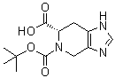 结构式 CAS# 153982-44-6, (S)-1,4,6,7-四氢-5H-咪唑并[4,5-c]吡啶-5,6-二甲酸 5-叔丁基酯