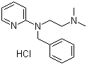 structure of CAS# 154-69-8, Tripelennamine hydrochloride;Pyrinamine; ReCovr; Stanzamine; N1,N1-Dimethyl-N2-(phenylmethyl)-N2-(2-pyridinyl)-1,2-ethanediamine hydrochloride