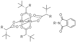 结构式 CAS# 154090-43-4, 四[N-邻苯二甲酰基-(S)-叔亮氨酸]二铑
