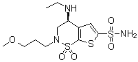(S)-4-(Ethylamino)-3,4-dihydro-2-(3-methoxypropyl)-2H-thieno[3,2-e]-1,2-thiazine-6-sulfonamide 1,1-dioxide molecular structure (CAS 154127-19-2)