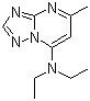 structure of CAS# 15421-84-8, Trapidil;N,N-Diethyl-5-methyl-[1,2,4]triazolo[5,1-b]pyrimidin-7-amine