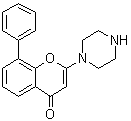 structure of CAS# 154447-38-8, 8-Phenyl-2-(1-piperazinyl)-4H-1-benzopyran-4-one;LY 303511