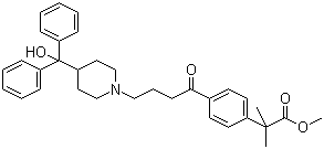 structure of CAS# 154477-55-1, 2-[4-[4-[4-(Hydroxydiphenylmethyl)-1-piperidinyl]-1-oxobutyl]phenyl]-2,2-dimethylacetic acid methyl ester