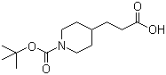结构式 CAS# 154775-43-6, 1-N-叔丁氧羰基-4-哌啶丙酸