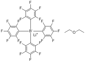结构式 CAS# 155543-02-5, 锂四(五氟苯基)硼酸酯乙基醚