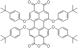 结构式 CAS# 156028-30-7, 1,6,7,12-四叔丁基苯氧基苝-3,4,9,10-四甲酸二酐