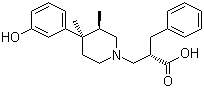结构式 CAS# 156130-41-5, (R)-2-苄基-3-[(3R,4R)-4-(3-羟基苯基)-3,4-二甲基哌啶-1-基]丙酸
