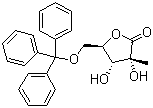5-O-(三苯甲基)-2-C-甲基-D-核糖酸-gamma-内酯分子结构 (CAS 157666-05-2)