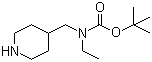 structure of CAS# 158958-41-9, Ethyl(4-piperidinylmethyl)carbamic acid tert-butyl ester