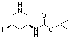 结构式 CAS# 1593969-81-3, N-[(3S,5S)-5-氟-3-哌啶基]氨基甲酸叔丁酯