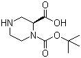结构式 CAS# 159532-59-9, (S)-1-Boc-哌嗪-2-羧酸; (S)-哌嗪-1,2-二羧酸 1-叔丁酯