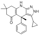 结构式 CAS# 1597439-87-6, (4S)-3-环丙基-4,7,7-三甲基-4-苯基-2,6,8,9-四氢吡唑并[3,4-b]喹啉-5-酮