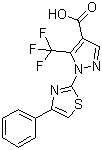structure of CAS# 159885-80-0, 1-(4-Phenyl-2-thiazolyl)-5-trifluoromethyl-1H-pyrazole-4-carboxylic acid