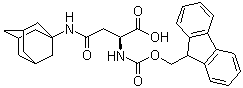 结构式 CAS# 159926-84-8, N-Fmoc-N'-1-金刚烷基-L-谷氨酰胺; N-芴甲氧羰基-N'-1-金刚烷基-L-谷氨酰胺