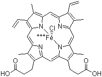结构式 CAS# 16009-13-5, 血晶素; 血红素; 氯化血红素