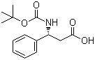 结构式 CAS# 161024-80-2, (R)-Boc-beta-苯丙氨酸; Boc-(R)-3-氨基-3-苯基丙酸; (R)-N-叔丁氧羰基-3-氨基-3-苯基丙酸