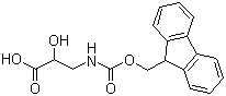 结构式 CAS# 161125-36-6, 3-(Fmoc-氨基)-2-羟基丙酸; 3-(N-芴甲氧羰基氨基)-2-羟基丙酸