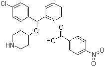 structure of CAS# 161558-45-8, 4-[(4-Chlorophenyl)-2-pyridylmethoxy]piperidine p-nitrobenzoic acid salt;2-[(4-chlorophenyl)-piperidin-4-yloxymethyl]pyridine 4-nitrobenzoic acid