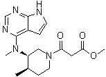 (3R,4R)-4-Methyl-3-(methyl-7H-pyrrolo[2,3-d]pyrimidin-4-ylamino)-beta-oxo-1-piperidinepropanoic acid methyl ester molecular structure (CAS 1616761-01-3)