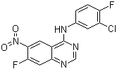 N-(3-氯-4-氟苯基)-7-氟-6-硝基-4-喹唑啉胺分子结构 (CAS 162012-67-1)