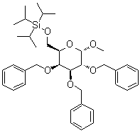 Methyl 2,3,4-tris-O-(phenylmethyl)-6-O-[tris(1-methylethyl)silyl]-alpha-D-galactopyranoside molecular structure (CAS 162147-37-7)