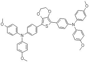structure of CAS# 1622008-73-4, 4,4'-(2,3-Dihydrothieno[3,4-b]-1,4-dioxin-5,7-diyl)bis[N,N-bis(4-methoxyphenyl)-benzenamine]
