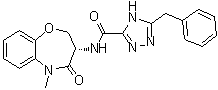 structure of CAS# 1622848-92-3, (S)-5-Benzyl-N-(5-methyl-4-oxo-2,3,4,5-tetrahydrobenzo[b][1,4]oxazepin-3-yl)-4H-1,2,4-triazole-3-carboxamide;3-(Phenylmethyl)-N-[(3S)-2,3,4,5-tetrahydro-5-methyl-4-oxo-1,5-benzoxazepin-3-yl]-1H-1,2,4-triazole-5-carboxamide