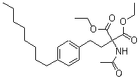 Diethyl 2-(acetamido)-2-(2-(4-octylphenyl)ethyl)propanedioate molecular structure (CAS 162358-08-9)