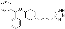 structure of CAS# 162641-16-9, 4-(Diphenylmethoxy)-1-[3-(2H-tetrazol-5-yl)propyl]piperidine;HQL 79