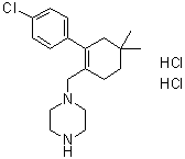 structure of CAS# 1628047-87-9, 1-[[2-(4-Chlorophenyl)-4,4-dimethyl-1-cyclohexen-1-yl]methyl]piperazine dihydrochloride;1-((4'-Chloro-5,5-dimethyl-3,4,5,6-tetrahydro-[1,1'-biphenyl]-2-yl)methyl)piperazine dihydrochloride
