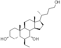 structure of CAS# 1632118-70-7, (3alpha,5beta,6beta,7alpha)-6-Ethylcholane-3,7,24-triol