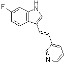 结构式 CAS# 163239-22-3, 6-氟-3-[(1E)-2-(3-吡啶基)乙烯基]-1H-吲哚