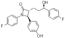 (3R,4S)-1-(4-Fluorophenyl)-3-[(3R)-3-(4-fluorophenyl)-3-hydroxypropyl]-4-(4-hydroxyphenyl)-2-azetidinone molecular structure (CAS 163380-16-3)