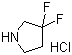 结构式 CAS# 163457-23-6, 3,3-二氟吡咯烷盐酸盐