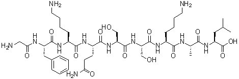 Glycyl-L-phenylalanyl-L-lysyl-L-glutaminyl-L-seryl-L-seryl-L-lysyl-L-alanyl-L-leucine molecular structure (CAS 164031-32-7)