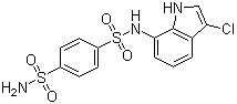 结构式 CAS# 165668-41-7, Indisulam; N-(3-氯-1H-吲哚-7-基)-1,4-苯二磺酰胺