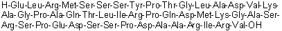L-alpha-Glutamyl-L-leucyl-L-arginyl-L-methionyl-L-seryl-L-seryl-L-seryl-L-tyrosyl-L-prolyl-L-threonylglycyl-L-leucyl-L-alanyl-L-alpha-aspartyl-L-valyl-L-lysyl-L-alanylglycyl-L-prolyl-L-alanyl-L-glutaminyl-L-threonyl-L-leucyl-L-isoleucyl-L-arginyl-L-prolyl-L-glutaminyl-L-alpha-aspartyl-L-methionyl-L-lysylglycyl-L-alanyl-L-seryl-L-arginyl-L-seryl-L-prolyl-L-alpha-glutamyl-L-alpha-aspartyl-L-seryl-L-seryl-L-prolyl-L-alpha-aspartyl-L-alanyl-L-alanyl-L-arginyl-L-isoleucyl-L-arginyl-L-valine molecular structure (CAS 166798-69-2)